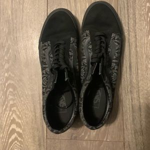 Vans Old Skool Skull Tapestry Raven & Black Skate Shoes